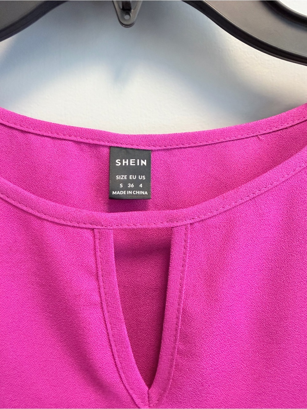 SHEIN Bright Magenta Split-Keyhole dress